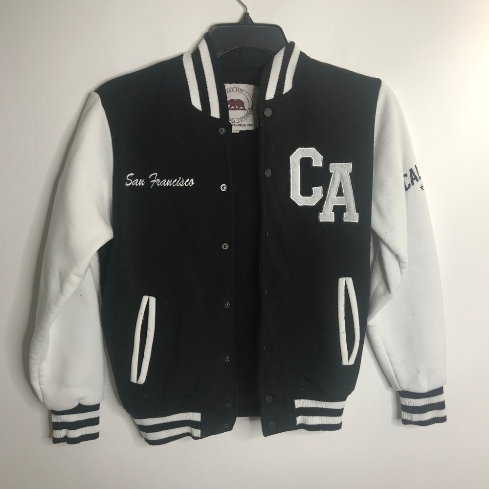 CA San Francisco Bomber jacket Black White